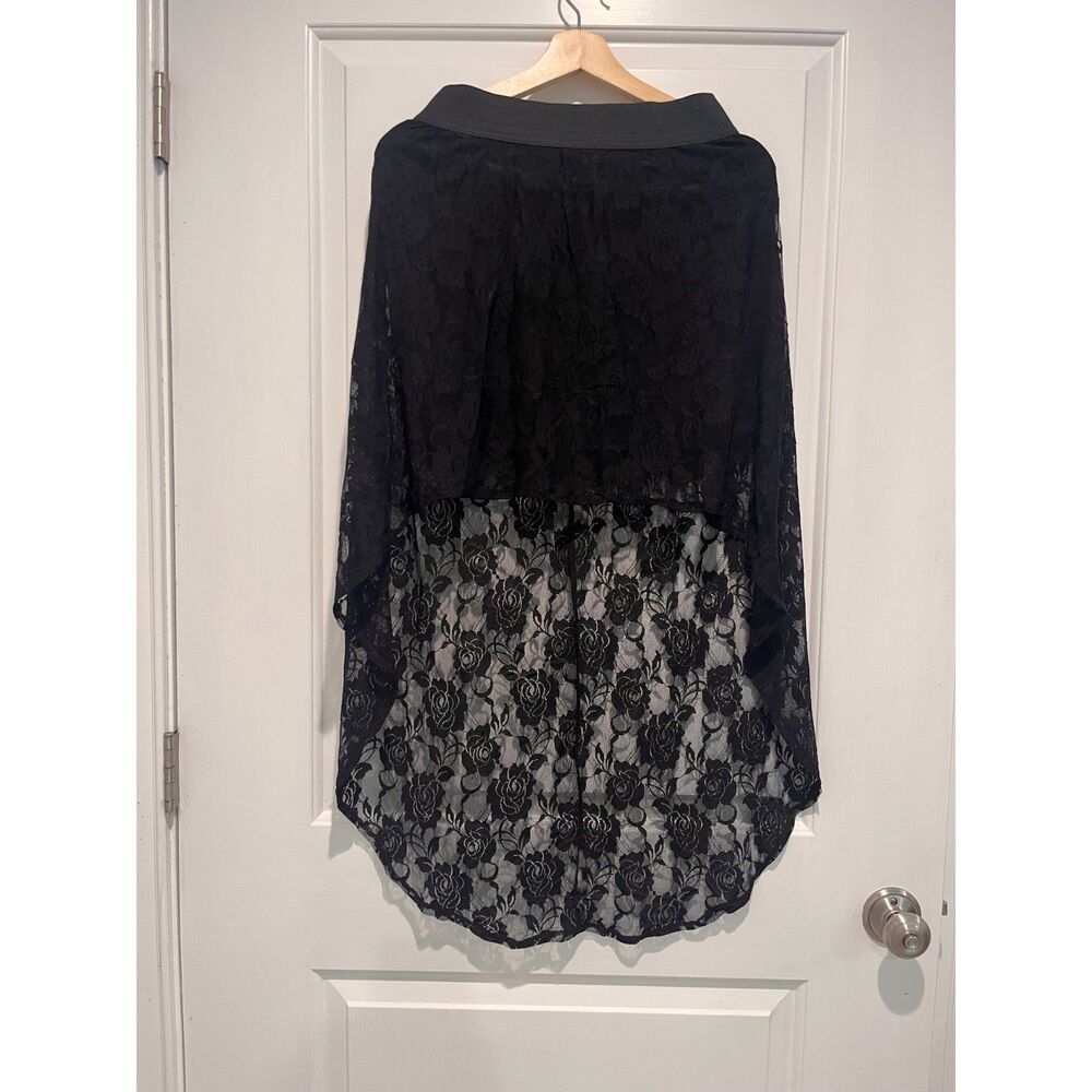 Brat Star black lace high-low skirt, Size L